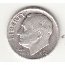 1952 - 10 Cents (Dime) Argento Dollaro Stati Uniti Roosevelt  Dime BB+